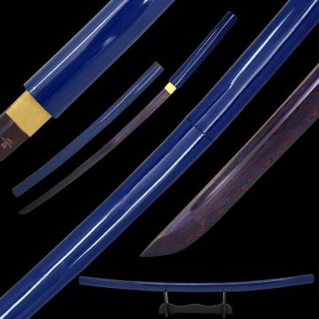 Handmade Blue Japanese Shirasaya Samurai Katana Sharp Sword